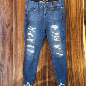 Torrid Bombshell Skinny Distressed Blue Jeans